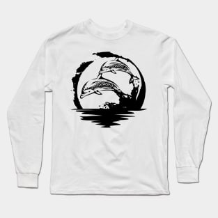 Dolphin, Sunset, Environment, Planet, Ocean Long Sleeve T-Shirt